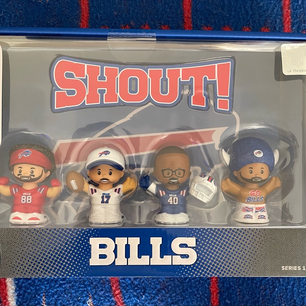 Fisher Price Little People 2023/2024 Buffalo Bills NIB Allen, Knox, Miller, Fan